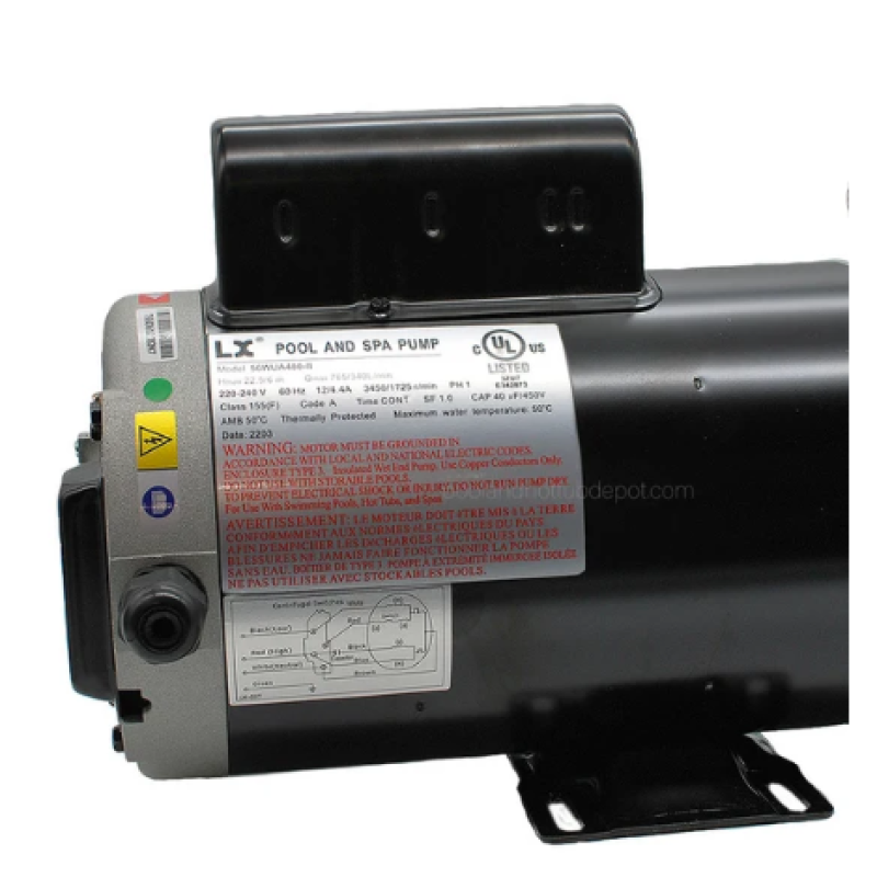 Pompe pour spa LX 4,0 CV, châssis 56, 2 vitesses, 230 volts